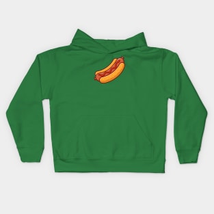 Hotdog Cartoon Vector Icon Illustration (5) Kids Hoodie